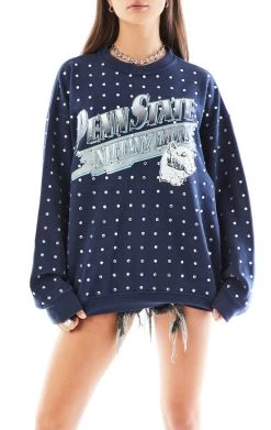 FURST OF A KIND VINTAGE ALLOVER RHINESTONE SWEATSHIRT VINTAGE COLLEGE