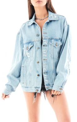 FURST OF A KIND VINTAGE GRAPHIC BACK INSERT DENIM JACKET VINTAGE DENIM JACKETS