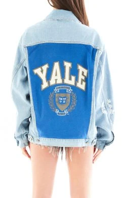 FURST OF A KIND VINTAGE GRAPHIC BACK INSERT DENIM JACKET VINTAGE DENIM JACKETS