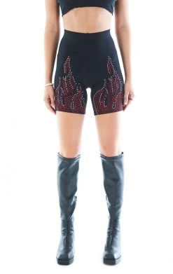 CARMAR RHINESTONE FLAME BIKE SHORTS 10 CARMAR RHINESTONE FLAME BIKE SHORTS