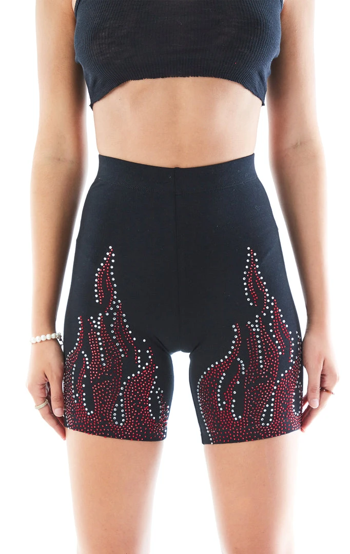 CARMAR RHINESTONE FLAME BIKE SHORTS 3 CARMAR RHINESTONE FLAME BIKE SHORTS