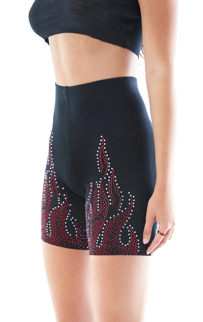 CARMAR RHINESTONE FLAME BIKE SHORTS 7 CARMAR RHINESTONE FLAME BIKE SHORTS