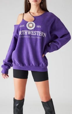 FURST OF A KIND SALE VINTAGE ONE SHOULDER DOUBLE CHAIN SWEATSHIRT