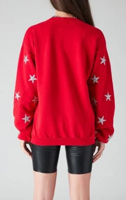 FURST OF A KIND VINTAGE SILVER STAR PATCH CLUSTER SWEATSHIRT VINTAGE COLLEGE