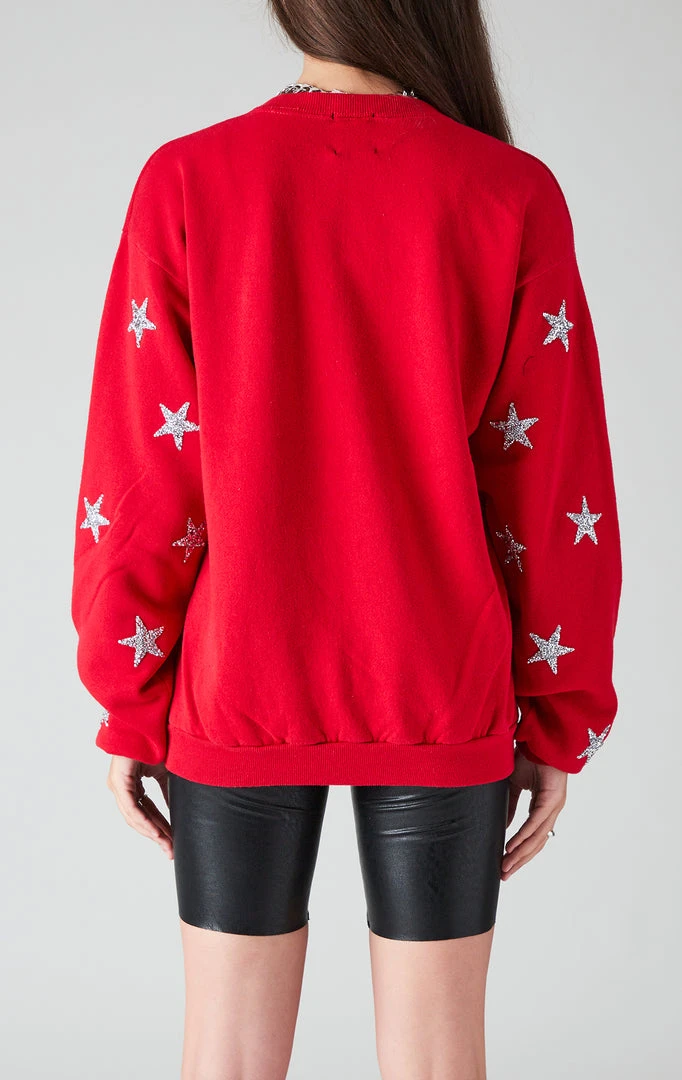 FURST OF A KIND VINTAGE SILVER STAR PATCH CLUSTER SWEATSHIRT VINTAGE COLLEGE 4 FURST OF A KIND VINTAGE SILVER STAR PATCH CLUSTER SWEATSHIRT VINTAGE COLLEGE