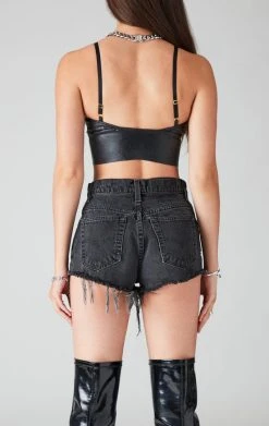 COMMANDO FAUX LEATHER BRALETTE