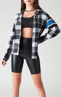 FURST OF A KIND VINTAGE JERSEY SLEEVE AND BACK INSERT PLAID SHIRT SALE