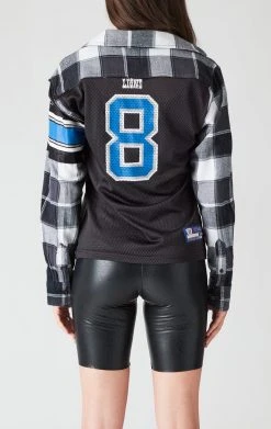 FURST OF A KIND VINTAGE JERSEY SLEEVE AND BACK INSERT PLAID SHIRT SALE