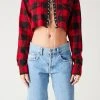 FURST OF A KIND SALE VINTAGE CHAIN LACE UP PLAID SHIRT