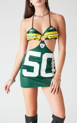 FURST OF A KIND VINTAGE DRESSES VINTAGE CUT OUT JERSEY HALTER DRESS