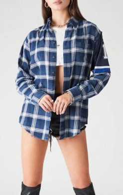 FURST OF A KIND SALE VINTAGE JERSEY SLEEVE AND BACK INSERT PLAID SHIRT