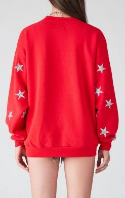 FURST OF A KIND VINTAGE COLLEGE VINTAGE SILVER STAR PATCH CLUSTER SWEATSHIRT