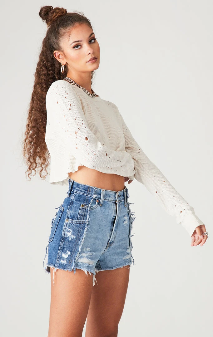 FURST OF A KIND VINTAGE SPLICED DENIM SHORTS VINTAGE DENIM SHORTS 3 FURST OF A KIND VINTAGE SPLICED DENIM SHORTS VINTAGE DENIM SHORTS