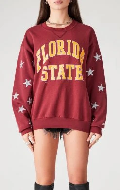 FURST OF A KIND VINTAGE COLLEGE VINTAGE SILVER STAR PATCH CLUSTER SWEATSHIRT
