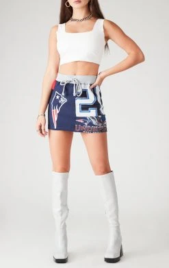 FURST OF A KIND VINTAGE NFL VINTAGE SPLICED PATCHWORK SKIRT