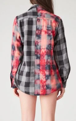 FURST OF A KIND SALE VINTAGE SPLICED BLEACH PLAID SHIRT