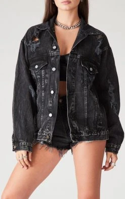 FURST OF A KIND VINTAGE GRAPHIC BACK INSERT DENIM JACKET VINTAGE DENIM JACKETS