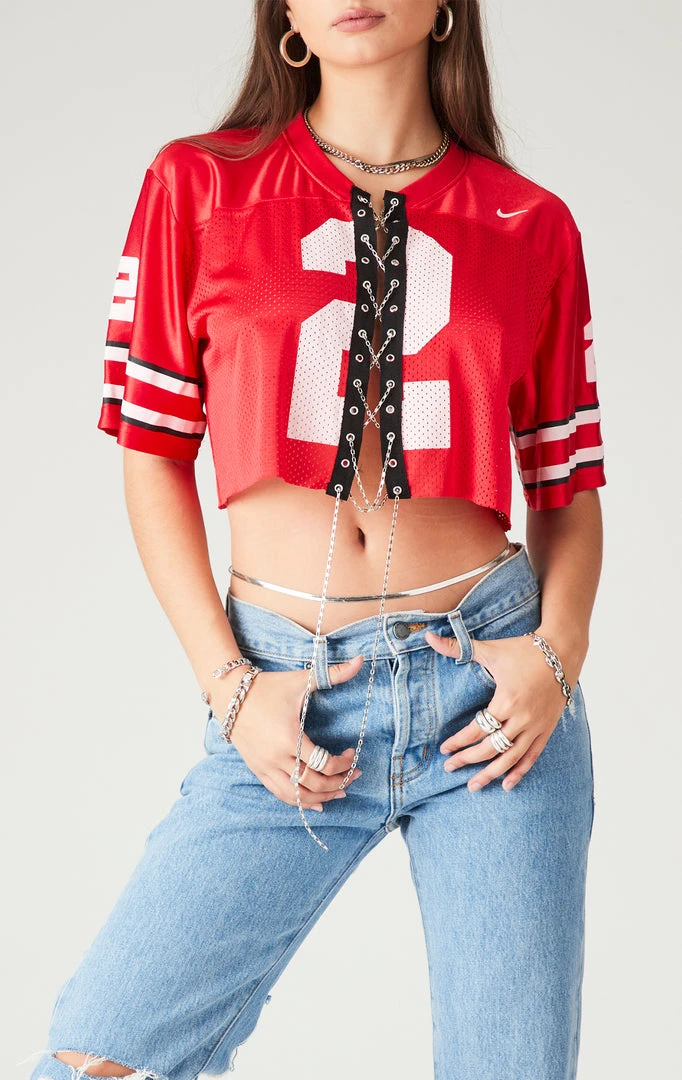 FURST OF A KIND VINTAGE CHAIN LACE UP JERSEY TEE VINTAGE COLLEGE 3 FURST OF A KIND VINTAGE CHAIN LACE UP JERSEY TEE VINTAGE COLLEGE