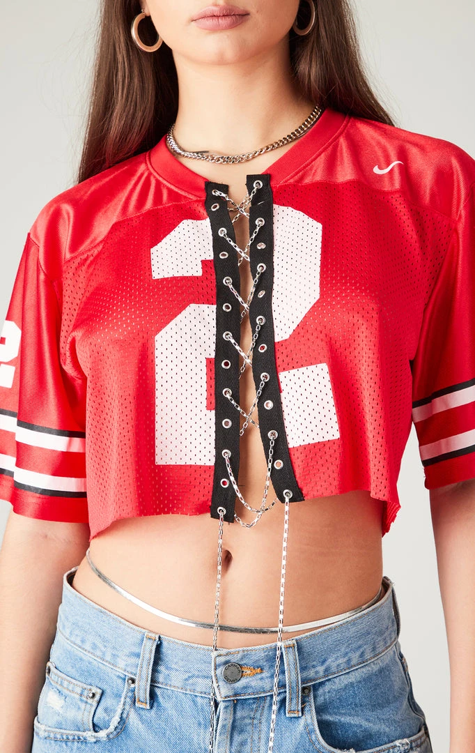 FURST OF A KIND VINTAGE CHAIN LACE UP JERSEY TEE VINTAGE COLLEGE 5 FURST OF A KIND VINTAGE CHAIN LACE UP JERSEY TEE VINTAGE COLLEGE