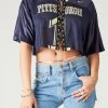 FURST OF A KIND VINTAGE COLLEGE VINTAGE CHAIN LACE UP JERSEY TEE