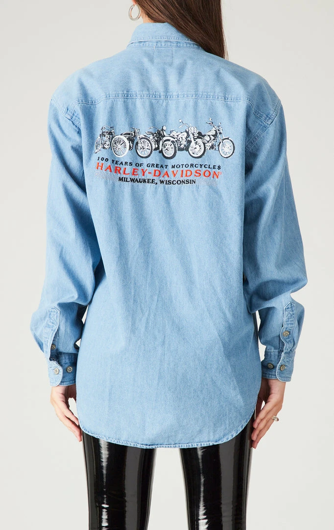 FURST OF A KIND VINTAGE HARLEY CHAMBRAY SHIRT 4 FURST OF A KIND VINTAGE HARLEY CHAMBRAY SHIRT