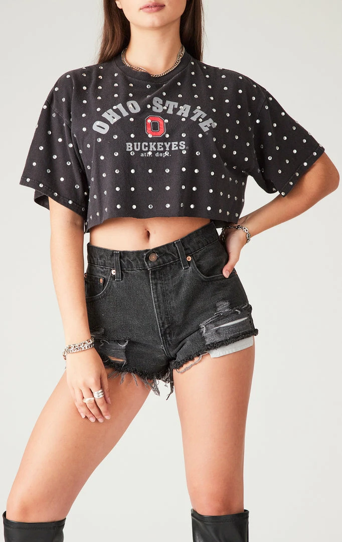 FURST OF A KIND VINTAGE ALLOVER RHINESTONE CROPPED TEE VINTAGE COLLEGE 3 FURST OF A KIND VINTAGE ALLOVER RHINESTONE CROPPED TEE VINTAGE COLLEGE