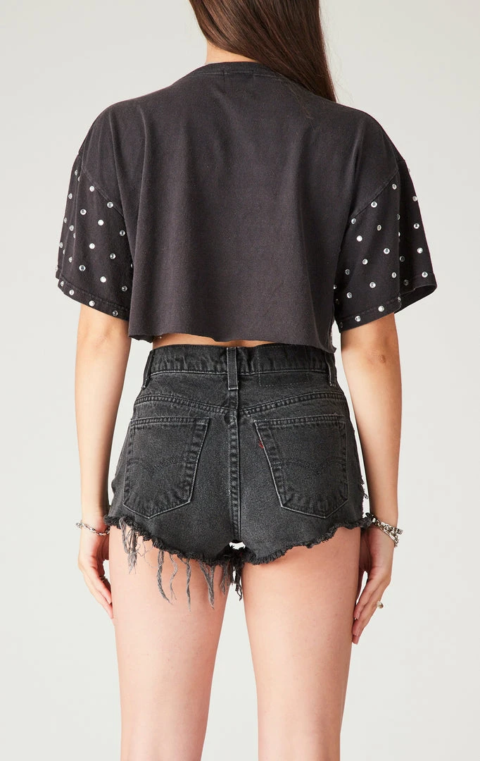 FURST OF A KIND VINTAGE ALLOVER RHINESTONE CROPPED TEE VINTAGE COLLEGE 4 FURST OF A KIND VINTAGE ALLOVER RHINESTONE CROPPED TEE VINTAGE COLLEGE