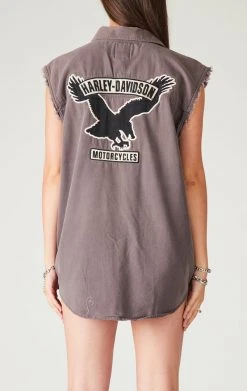 FURST OF A KIND VINTAGE HARLEY SLEEVELESS BUTTON DOWN