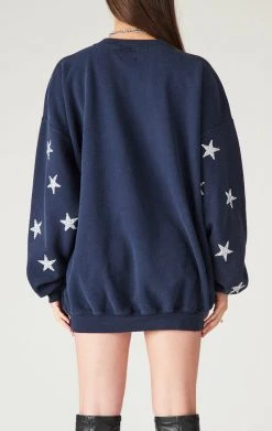 FURST OF A KIND VINTAGE SILVER STAR PATCH CLUSTER SWEATSHIRT