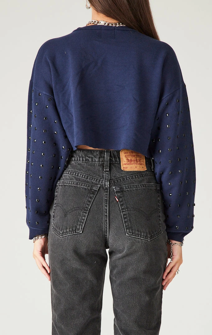 FURST OF A KIND VINTAGE BLACK RHINESTONE CROPPED SWEATSHIRT 4 FURST OF A KIND VINTAGE BLACK RHINESTONE CROPPED SWEATSHIRT