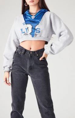 FURST OF A KIND SALE VINTAGE V SPLICED JERSEY CROPPED SWEATSHIRT