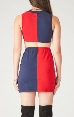 FURST OF A KIND VINTAGE SPLICED CUT OUT O-RING DRESS