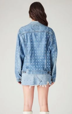 FURST OF A KIND VINTAGE DENIM JACKETS VINTAGE ALLOVER RHINESTONE DENIM JACKET