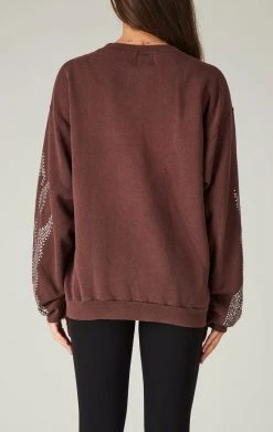 FURST OF A KIND SALE VINTAGE SILVER RHINESTONE FLAME SWEATSHIRT