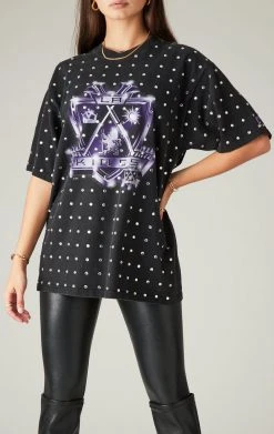 FURST OF A KIND VINTAGE SILVER ALLOVER RHINESTONE TEE