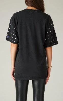 FURST OF A KIND VINTAGE SILVER ALLOVER RHINESTONE TEE