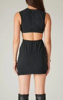 FURST OF A KIND VINTAGE ALLOVER RHINESTONE CUT OUT O-RING DRESS SALE