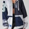 FURST OF A KIND VINTAGE NFL VINTAGE SPLICED PATCHWORK ZIP UP HOODIE
