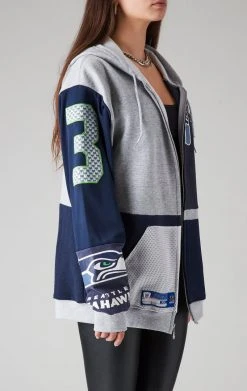 FURST OF A KIND VINTAGE NFL VINTAGE SPLICED PATCHWORK ZIP UP HOODIE 7 FURST OF A KIND VINTAGE NFL VINTAGE SPLICED PATCHWORK ZIP UP HOODIE