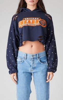 FURST OF A KIND VINTAGE STUDDED RIPPED CROPPED HOODIE SALE