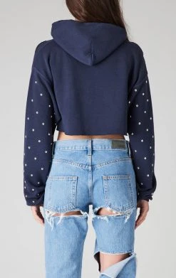 FURST OF A KIND VINTAGE STUDDED RIPPED CROPPED HOODIE SALE