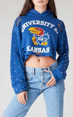 FURST OF A KIND VINTAGE STUDDED RIPPED CROPPED HOODIE SALE