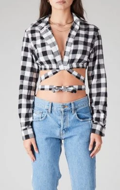 FURST OF A KIND SALE VINTAGE PLAID WRAP TOP