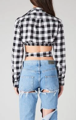 FURST OF A KIND SALE VINTAGE PLAID WRAP TOP