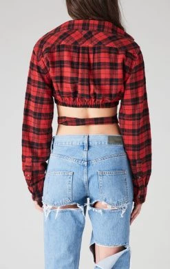 FURST OF A KIND SALE VINTAGE PLAID WRAP TOP