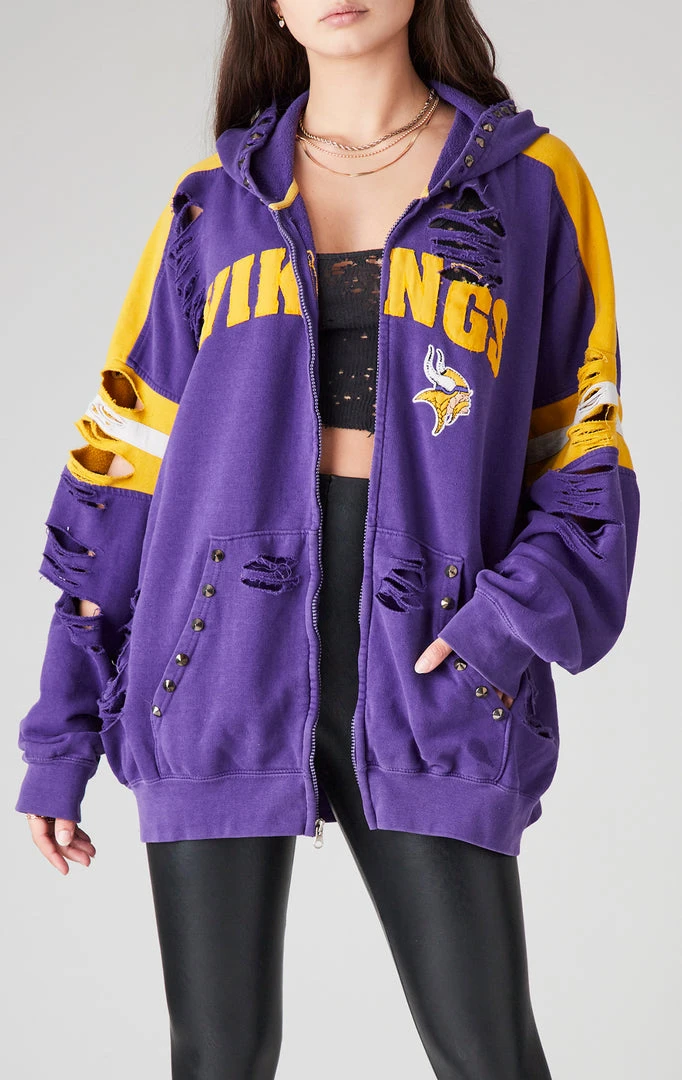 FURST OF A KIND VINTAGE RIPPED STUDDED ZIP UP HOODIE SALE 3 FURST OF A KIND VINTAGE RIPPED STUDDED ZIP UP HOODIE SALE