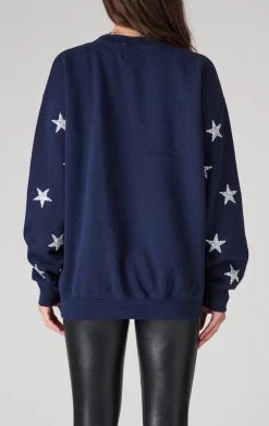 FURST OF A KIND VINTAGE SILVER STAR PATCH CLUSTER SWEATSHIRT