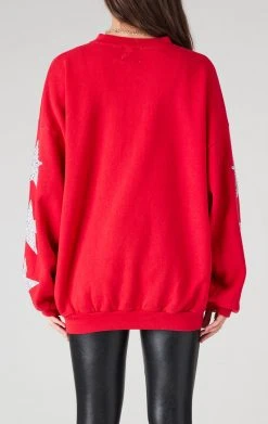 FURST OF A KIND VINTAGE STARS VINTAGE SILVER STAR PATCH SWEATSHIRT