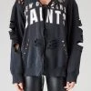 FURST OF A KIND VINTAGE RIPPED STUDDED ZIP UP HOODIE SALE