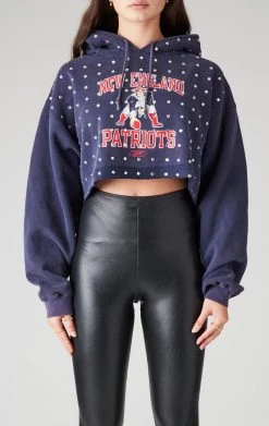 FURST OF A KIND VINTAGE RHINESTONE CROPPED HOODIE